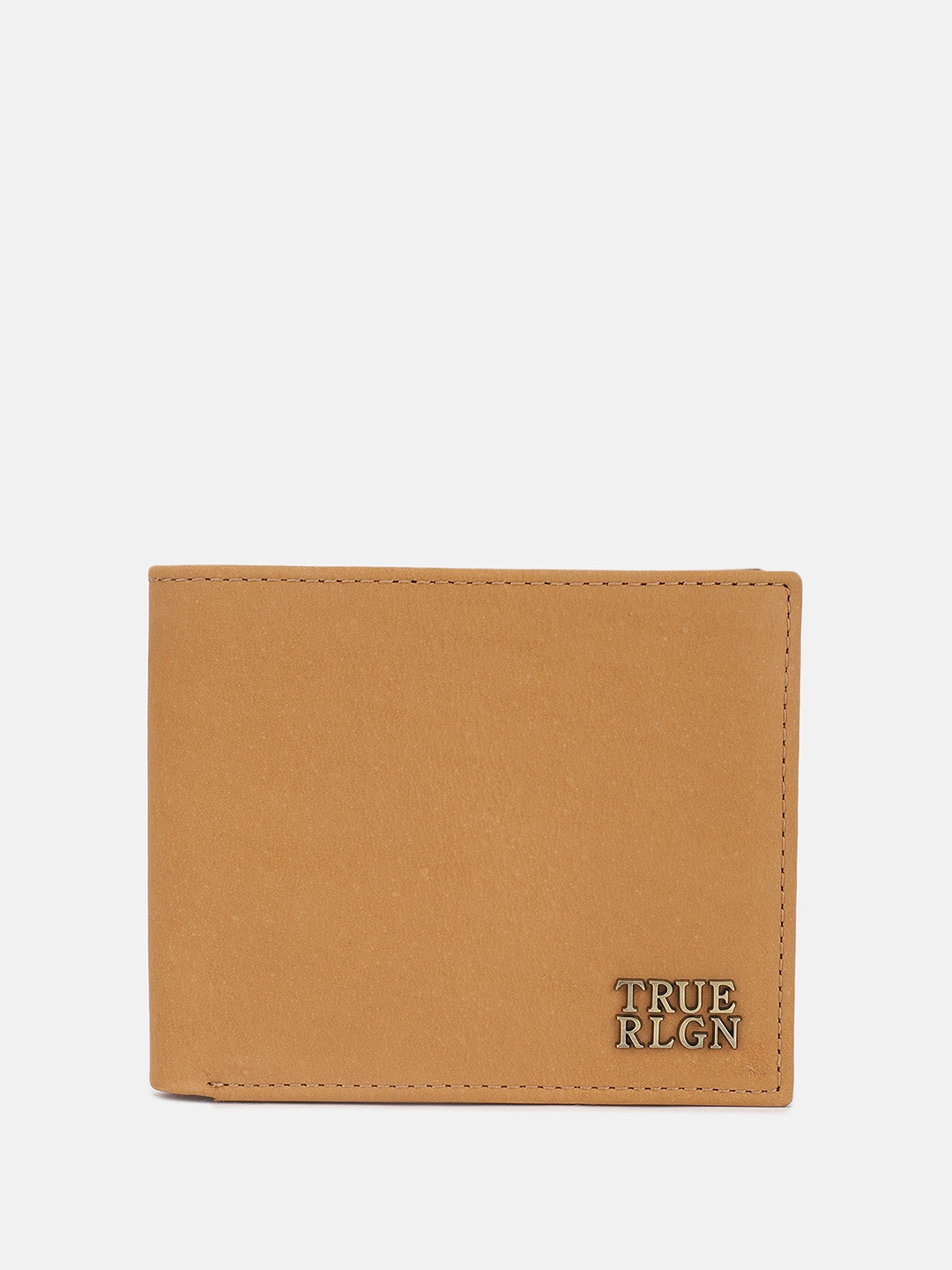 

True Religion Men Leather Two Fold Wallet, Brown