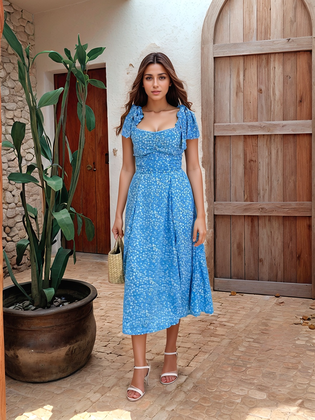 

Stylecast X Hersheinbox Floral Print Midi Dress, Blue