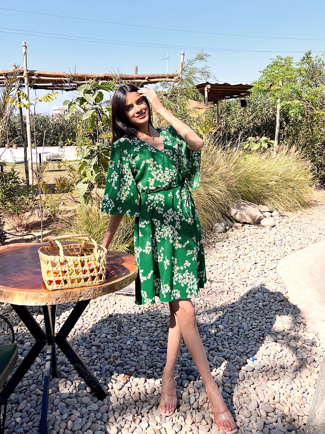 

Stylecast X Hersheinbox Floral Print Wrap Dress, Green