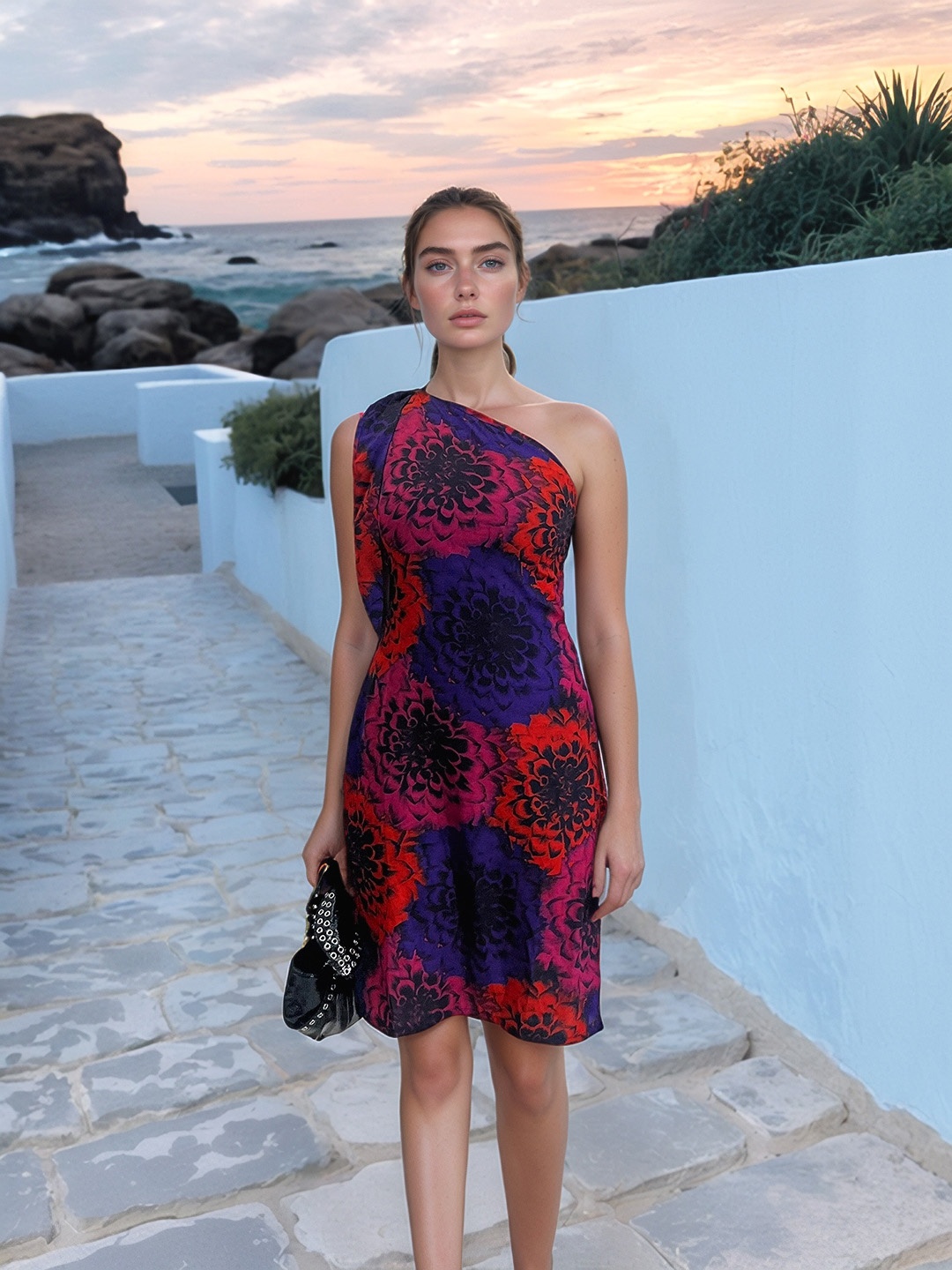 

Stylecast X Hersheinbox Floral Print One Shoulder A-Line Dress, Blue