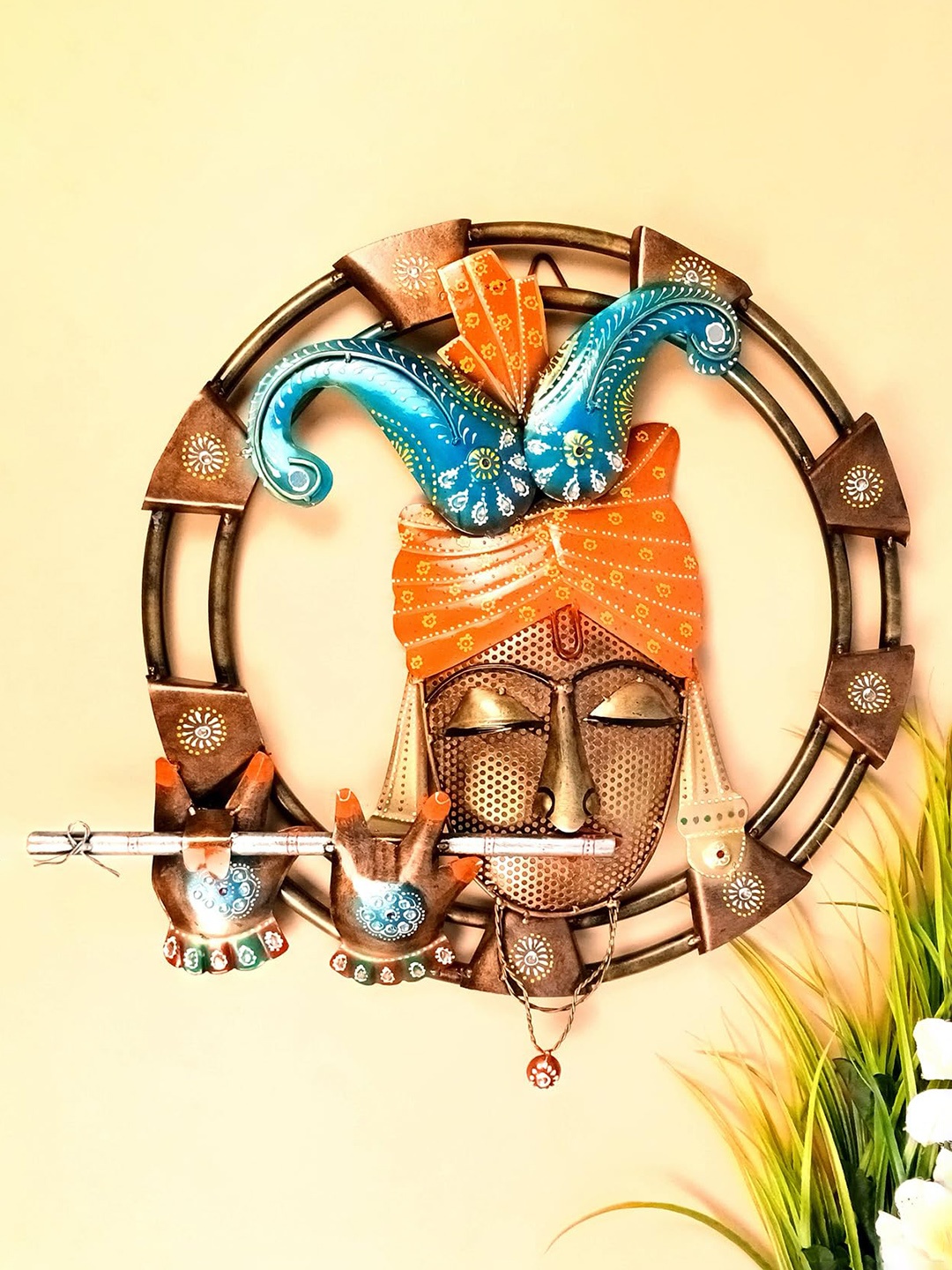 

apka mart Bronze Krishna Wall Decor