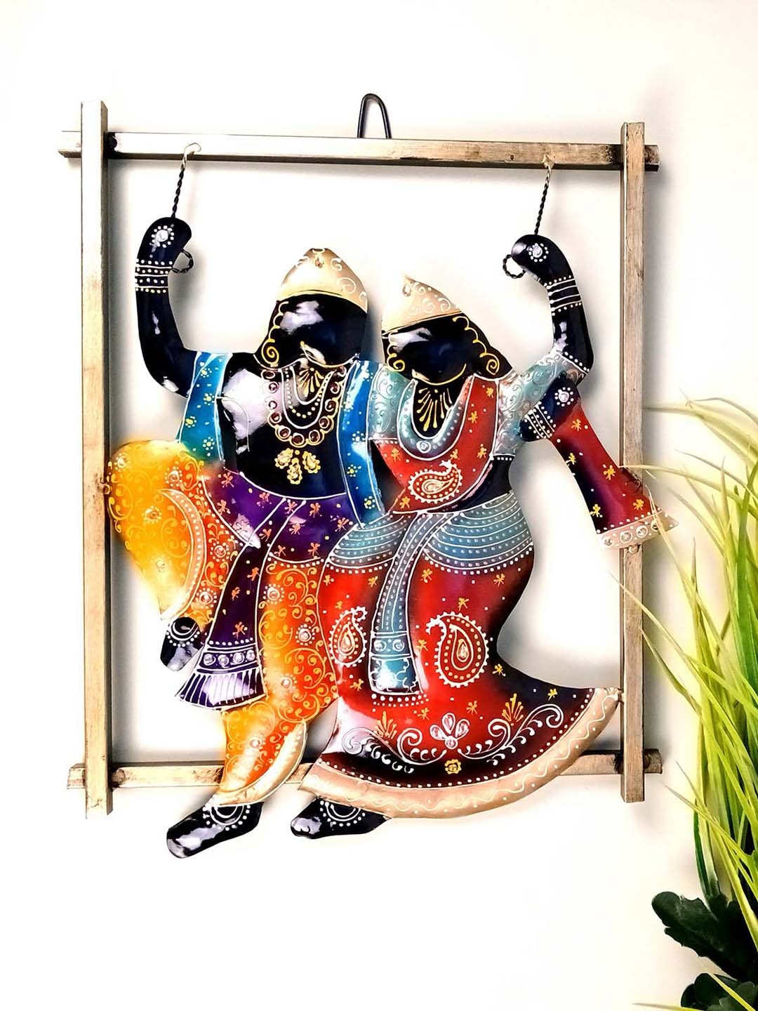 

apka mart Yellow & Red Radha Krishna Metal Wall Hangings