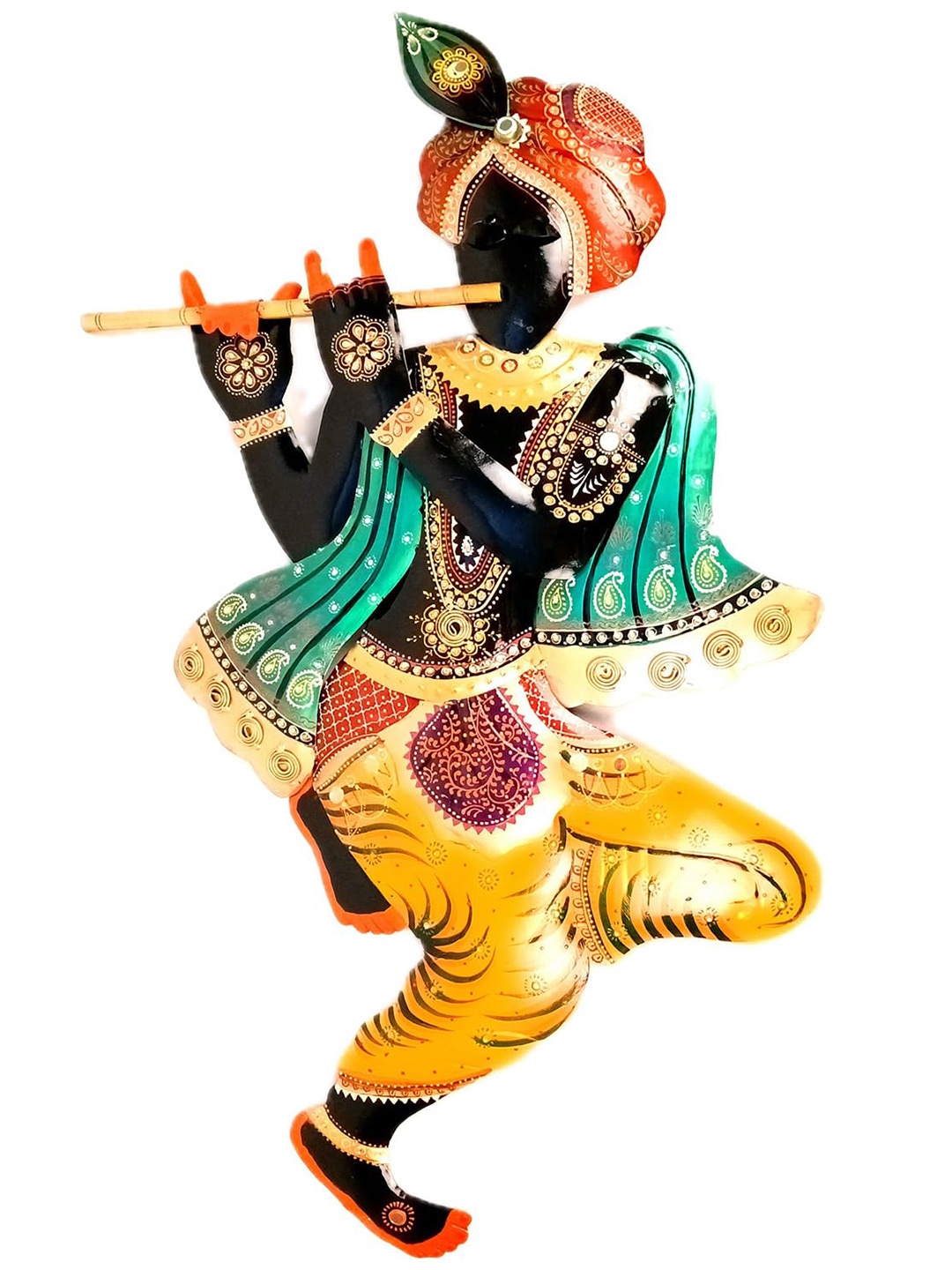 

apka mart Green & Black Krishna Metal Wall Decor