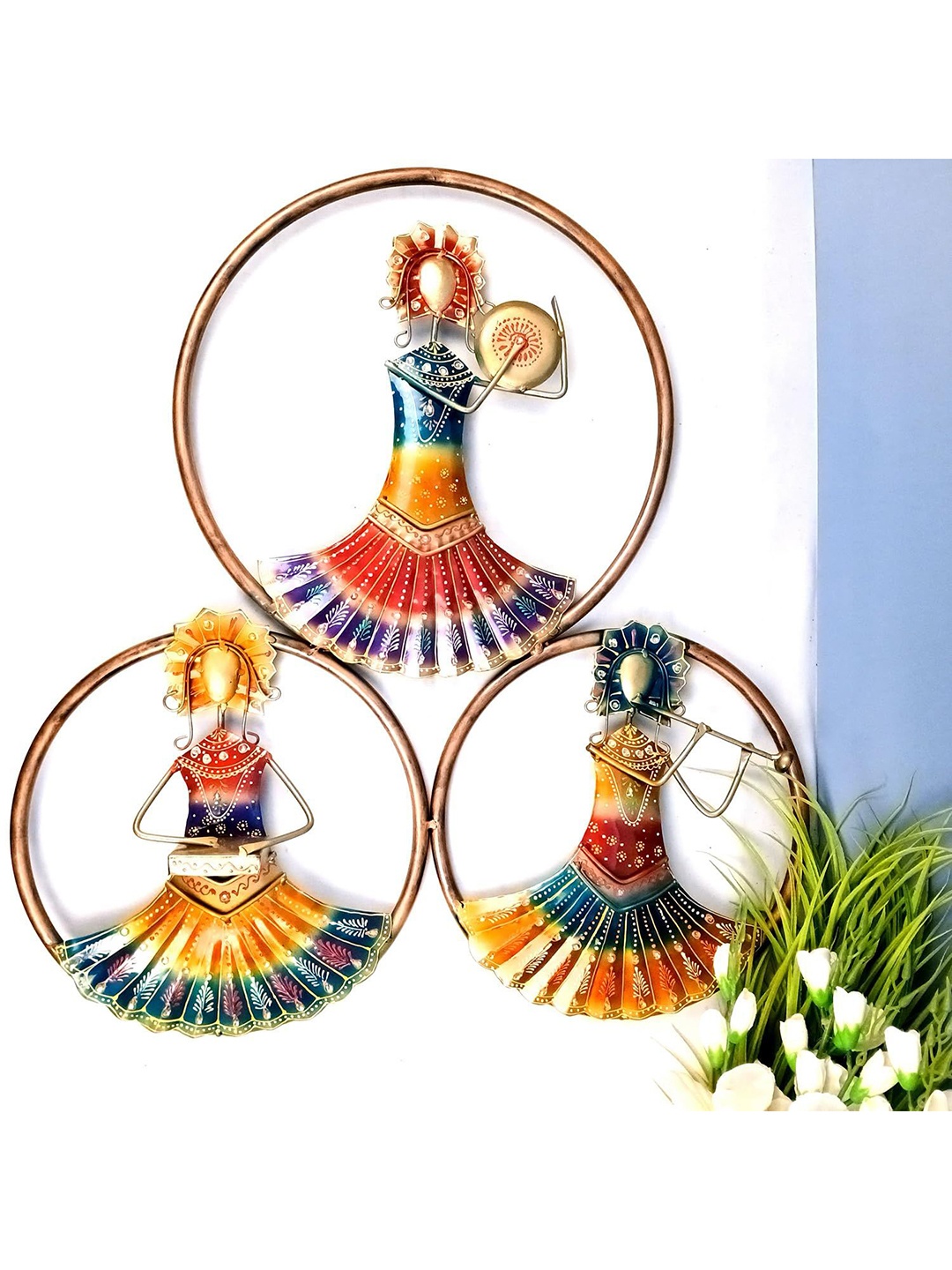 apka mart Red & Yellow Musician Design Wall Decor