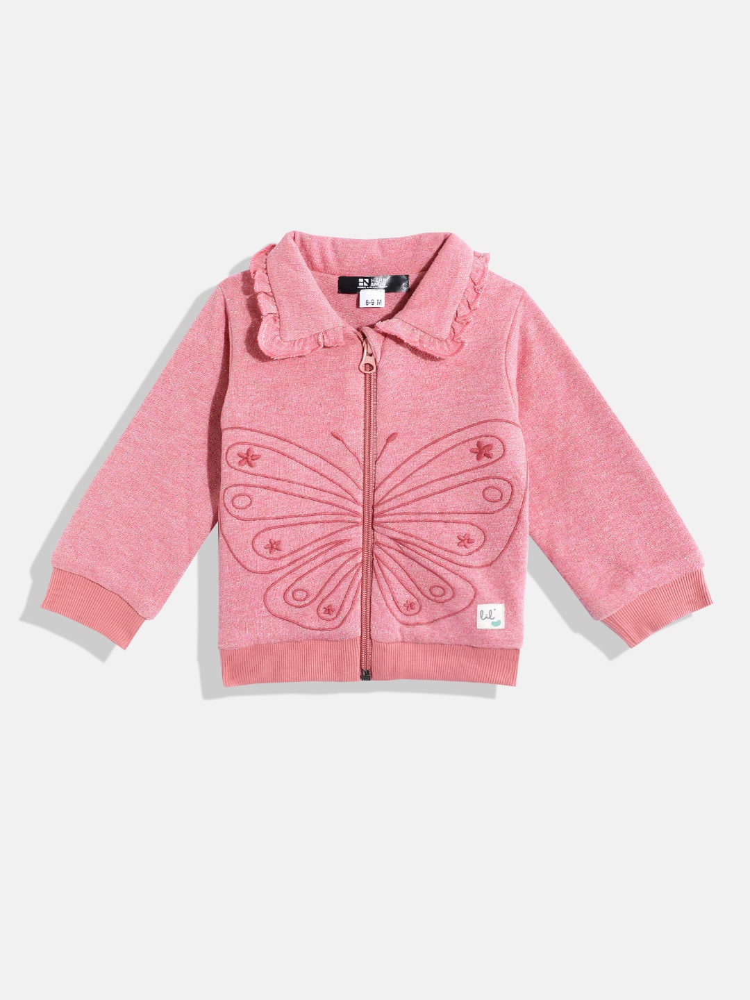 

HERE&NOW Infants Girls Butterfly Open Front Jacket, Pink