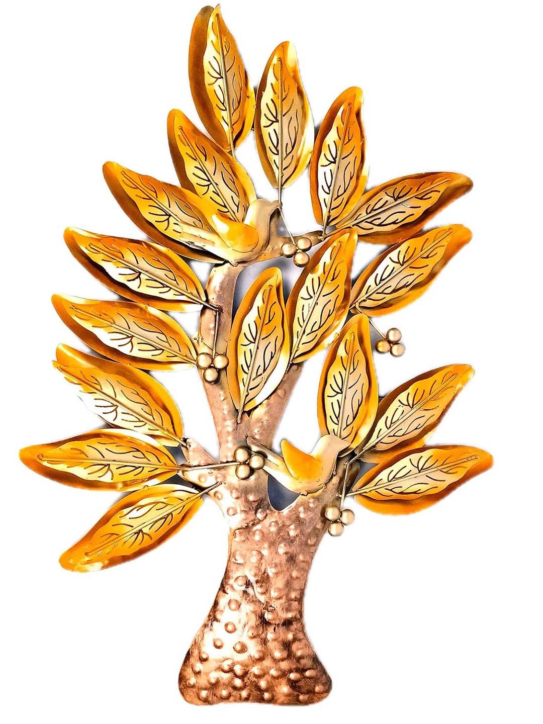 

apka mart Yellow Tree With Leaf Wall Hanging With LED Light, Gold
