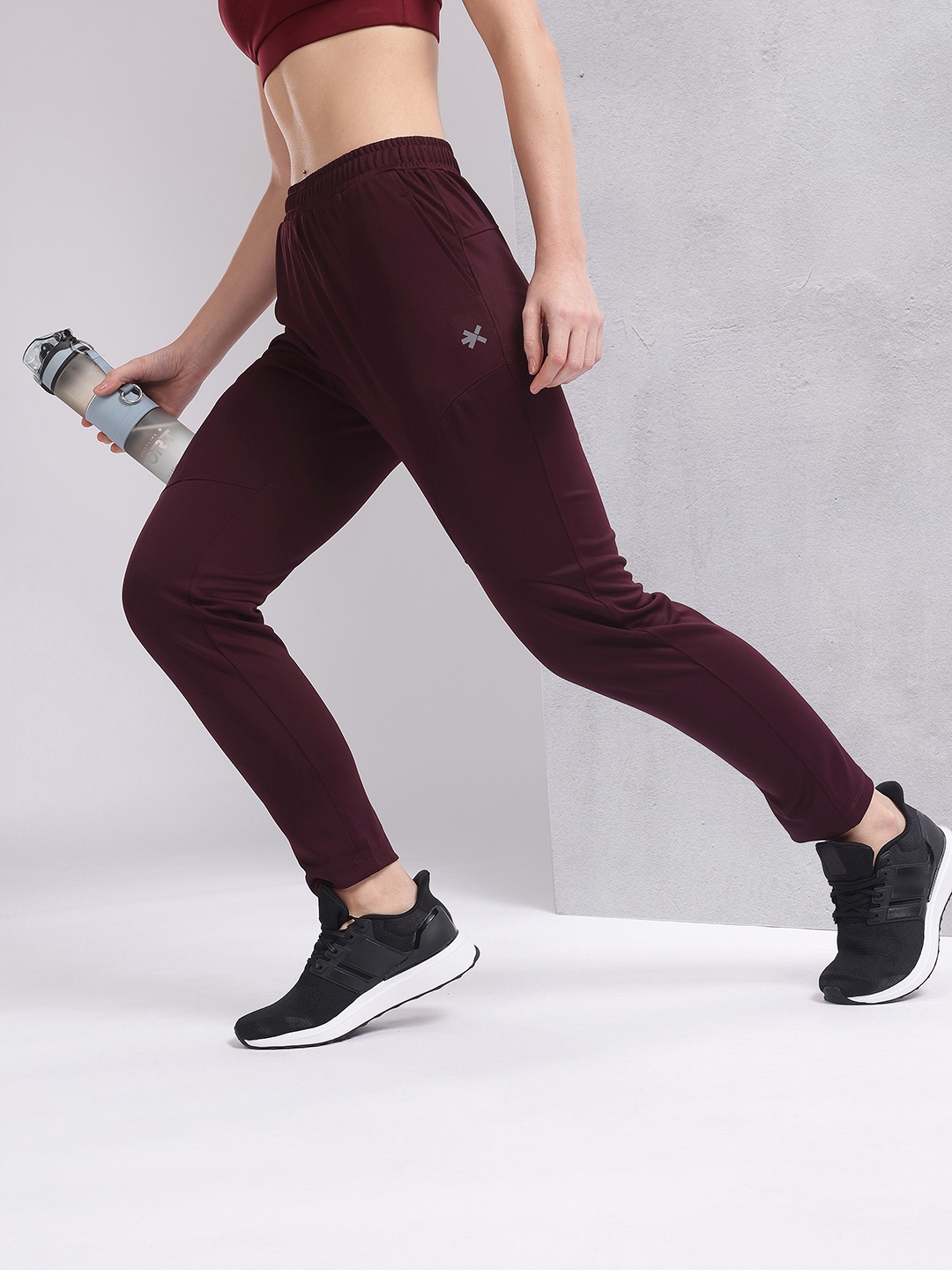 

HRX by Hrithik Roshan Women Regular Fit Reflective Rapid Dry Sports Track Pants, Burgundy