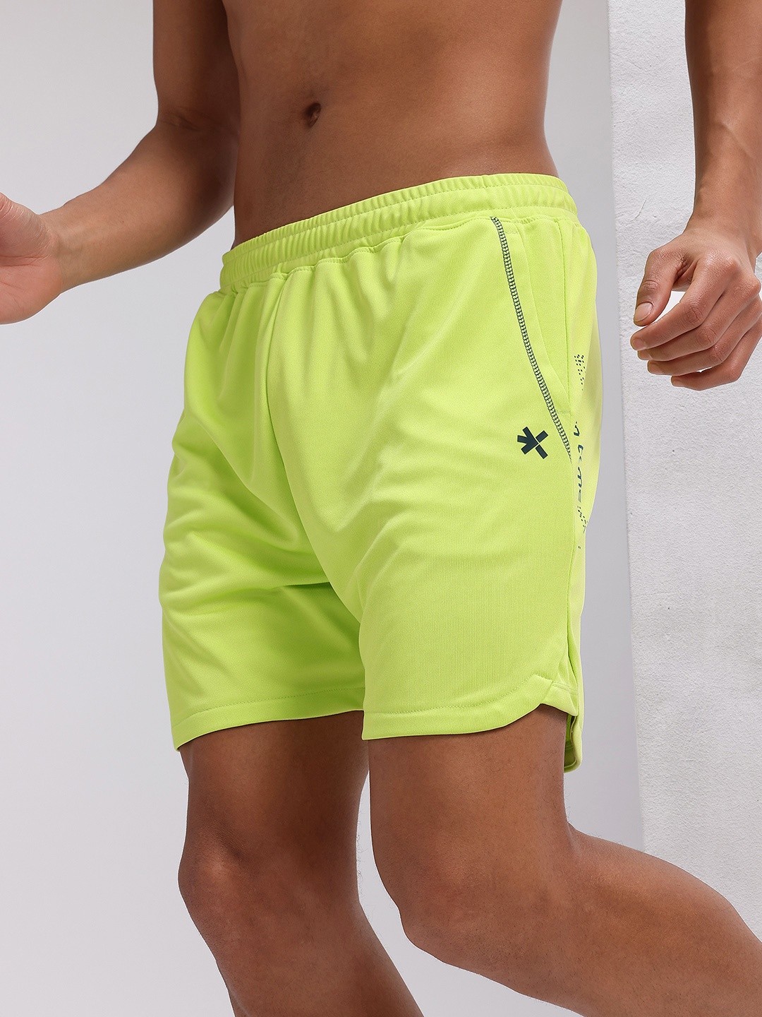 

HRX by Hrithik Roshan Men Rapid Dry Printed Running Shorts, Fluorescent green