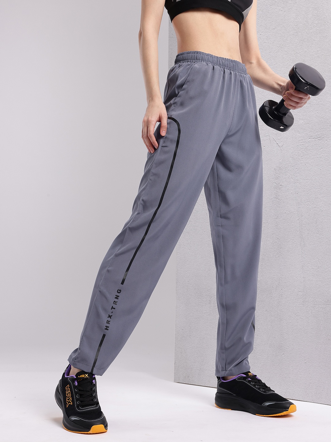 

HRX by Hrithik Roshan Women Rapid-Dry Training Track Pants, Grey