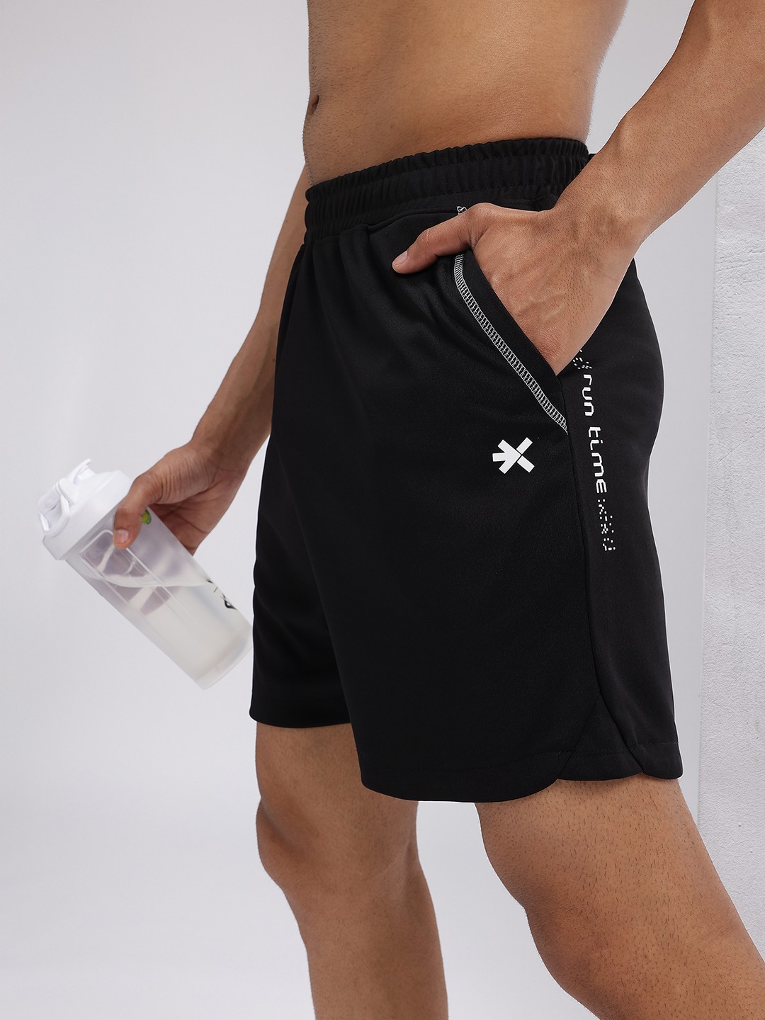 

HRX by Hrithik Roshan Men Rapid Dry Printed Running Shorts, Black