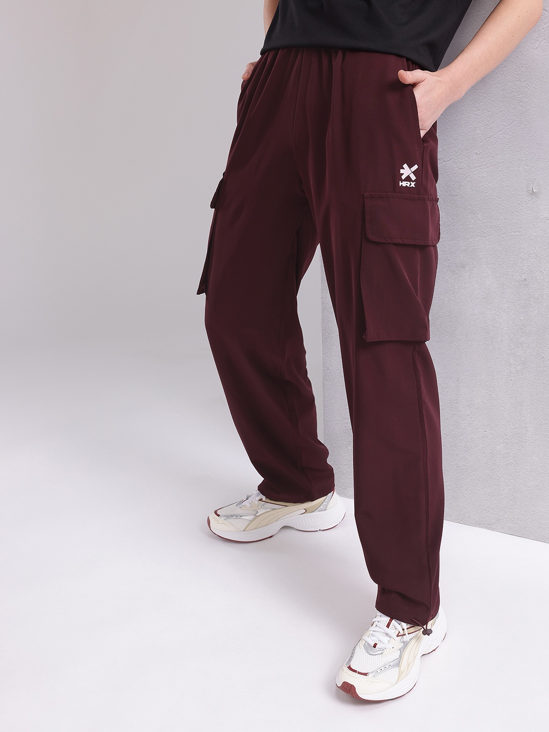 

HRX by Hrithik Roshan Women Regular Fit Cargos, Burgundy