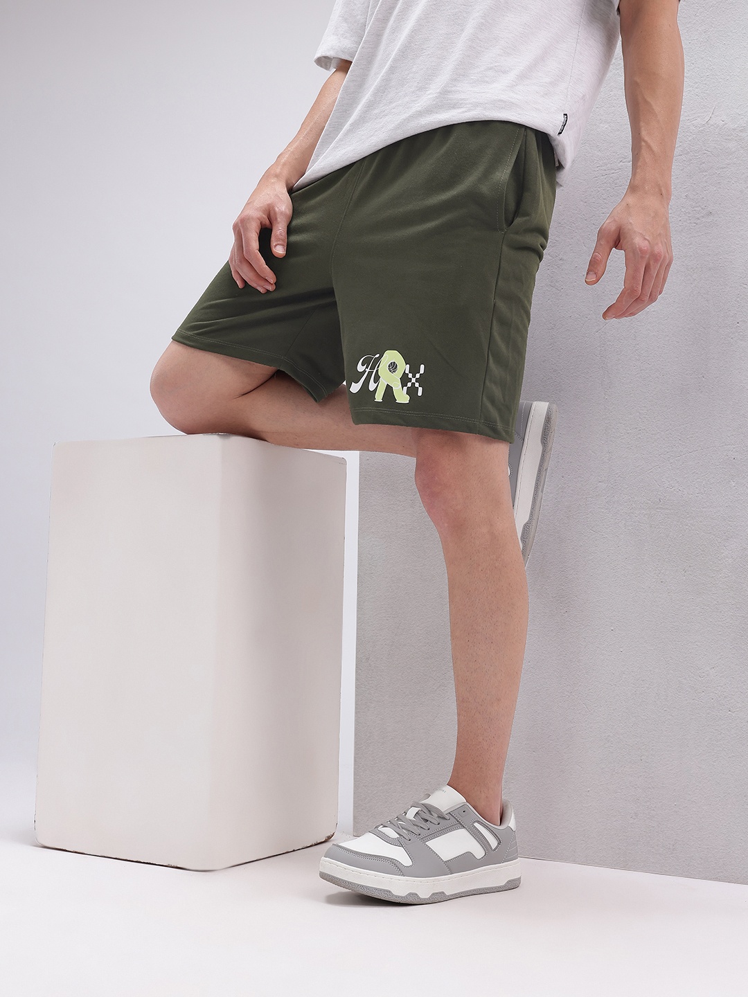 

HRX by Hrithik Roshan Men Printed Lifestyle Shorts, Olive