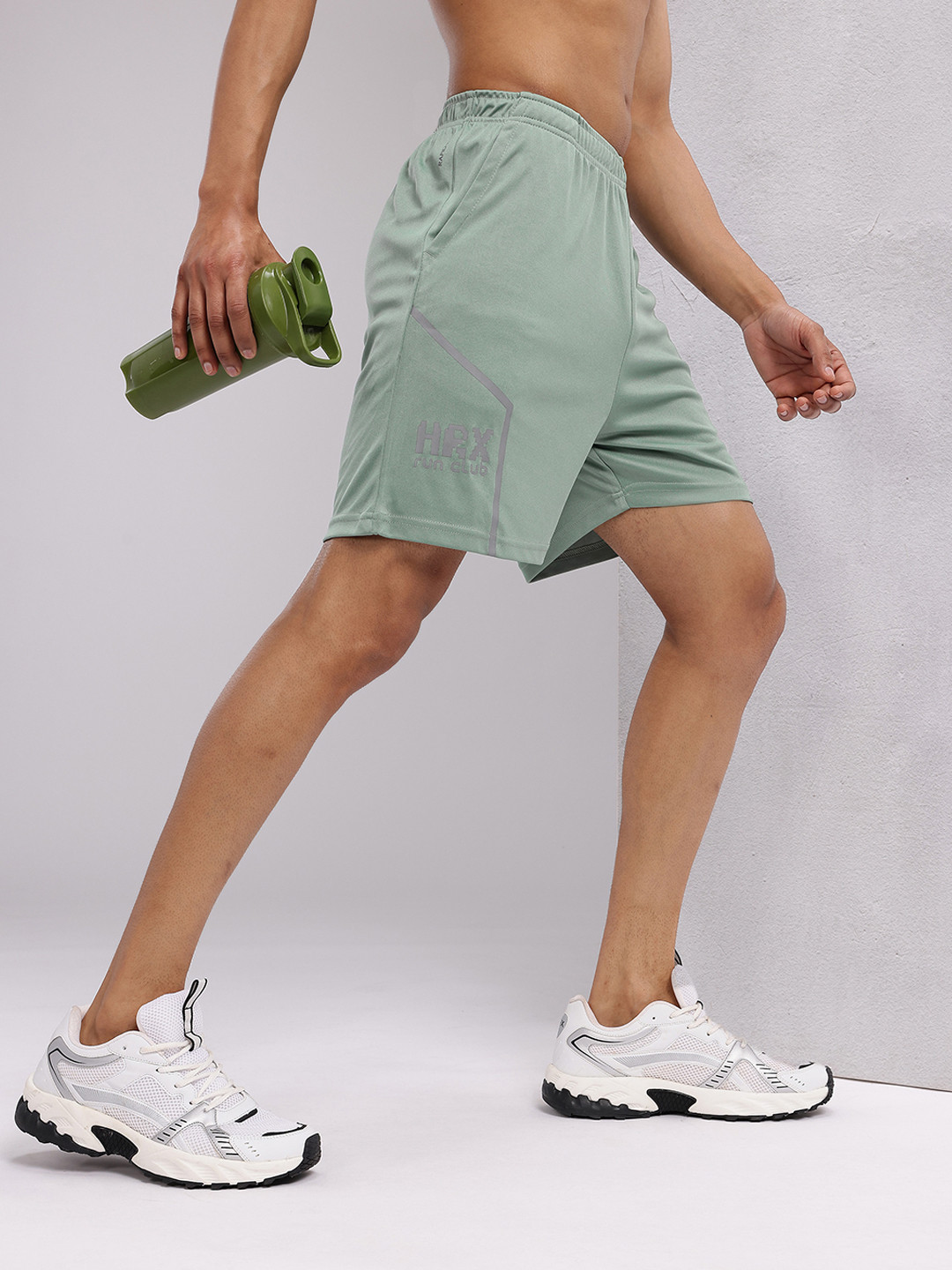 

HRX by Hrithik Roshan Men Printed Running Shorts, Green