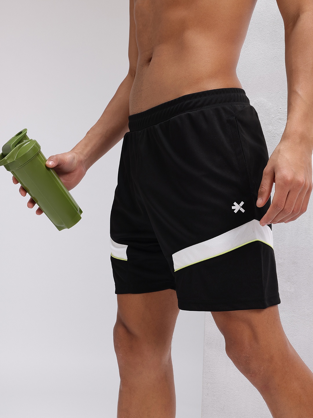 

HRX by Hrithik Roshan Men Rapid Dry Striped Running Shorts, Black