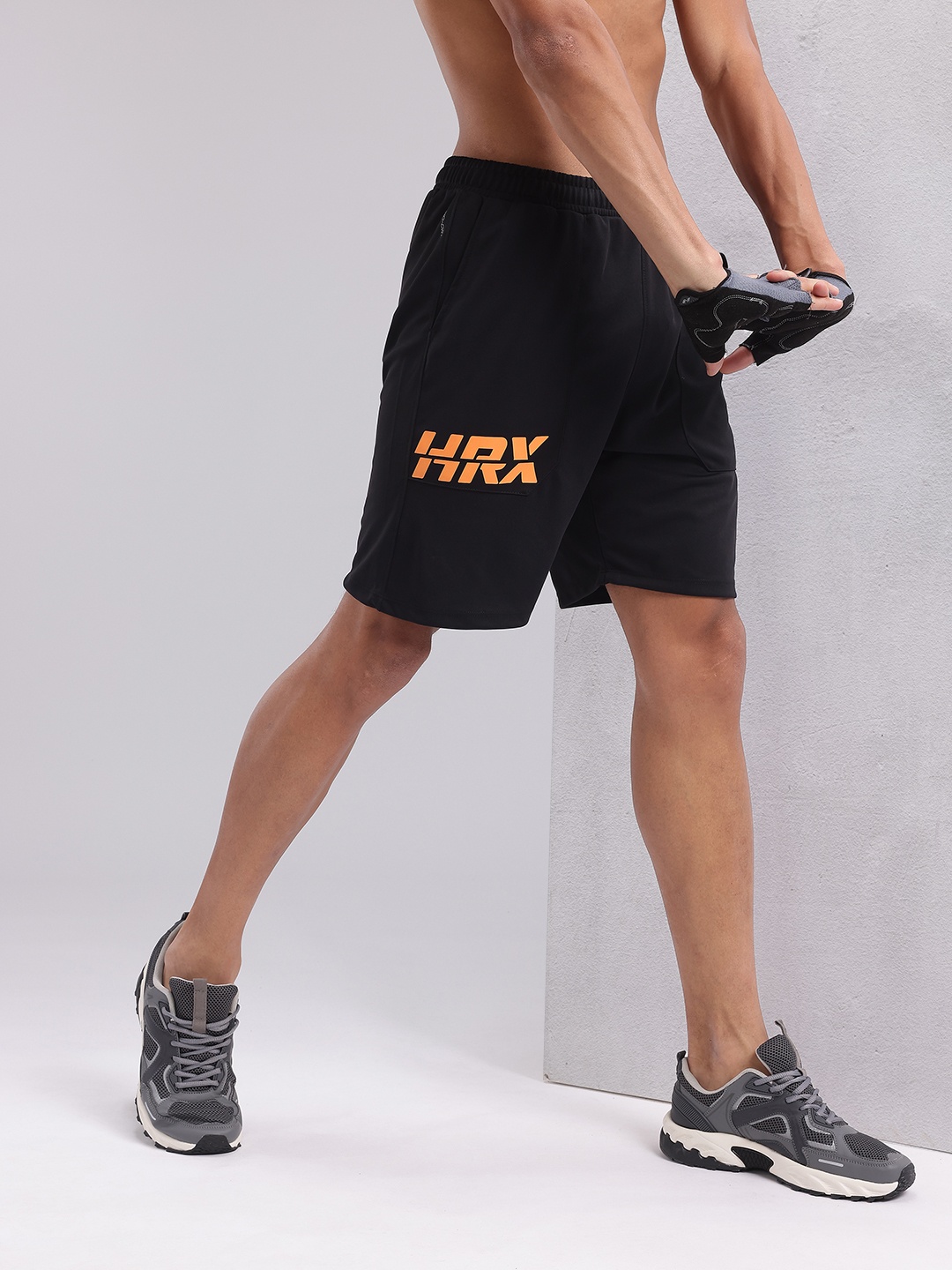 

HRX by Hrithik Roshan Men Brand Logo Print Training Shorts, Black
