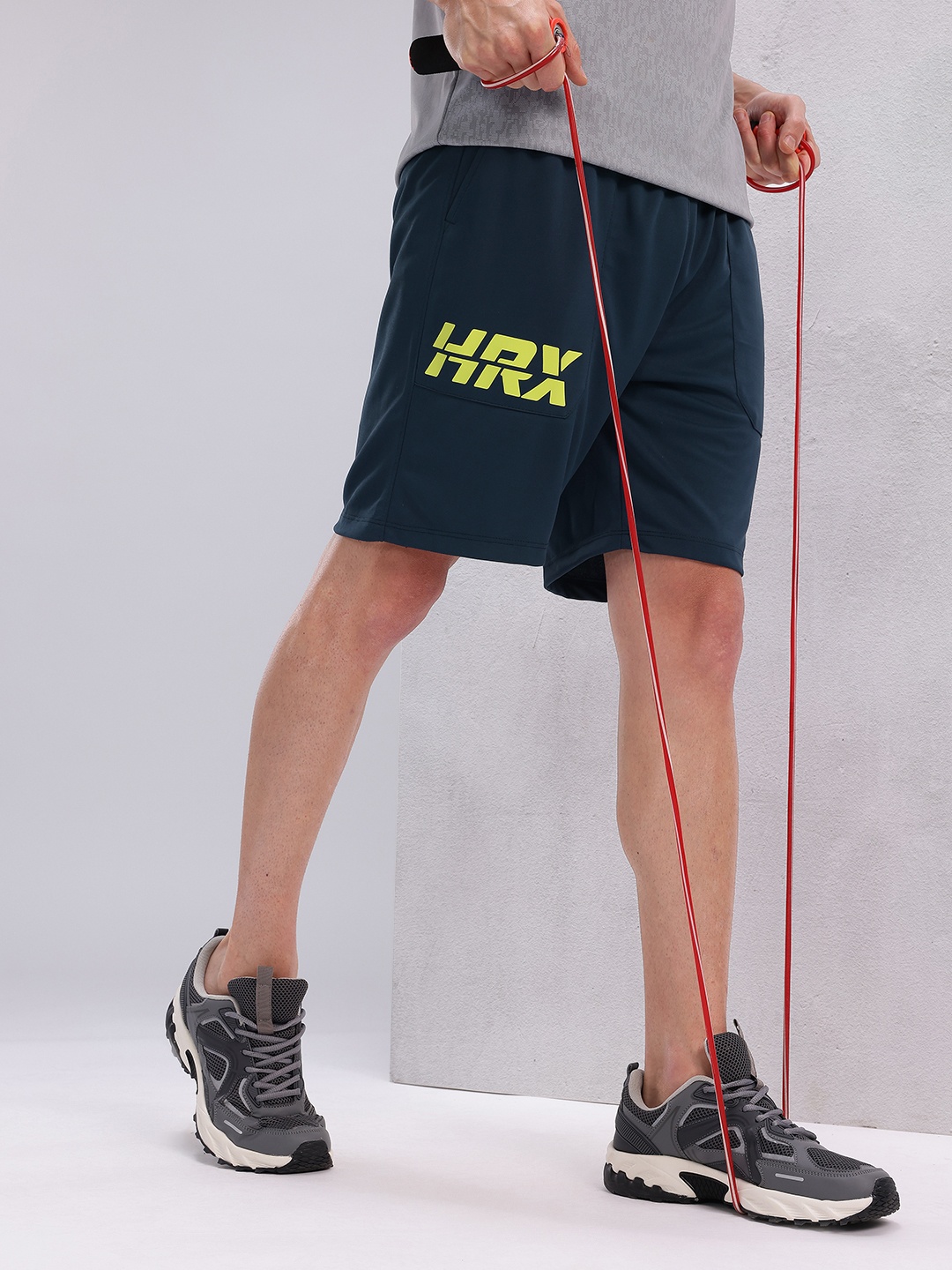 

HRX by Hrithik Roshan Men Brand Logo Rapid-Dry Training Shorts, Navy blue