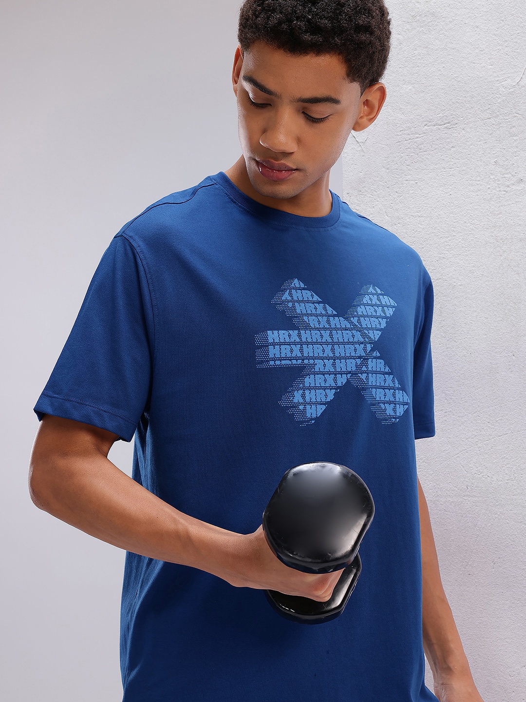 

HRX by Hrithik Roshan Printed Training T-shirt, Navy blue