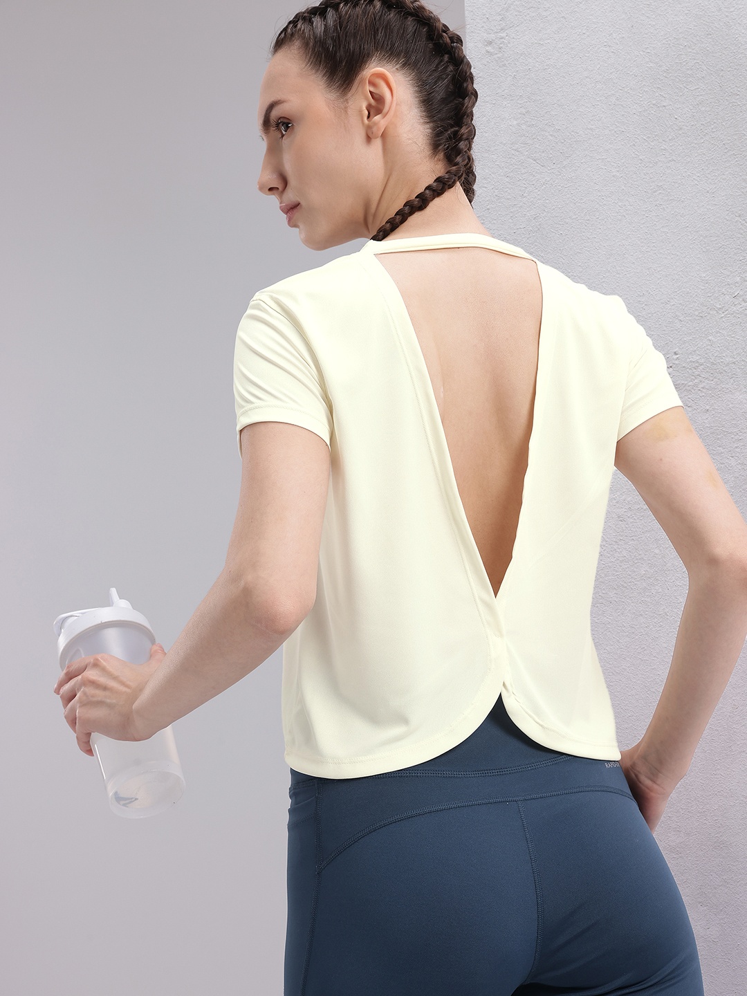 

HRX by Hrithik Roshan Rapid-Dry Running T-shirt, Cream