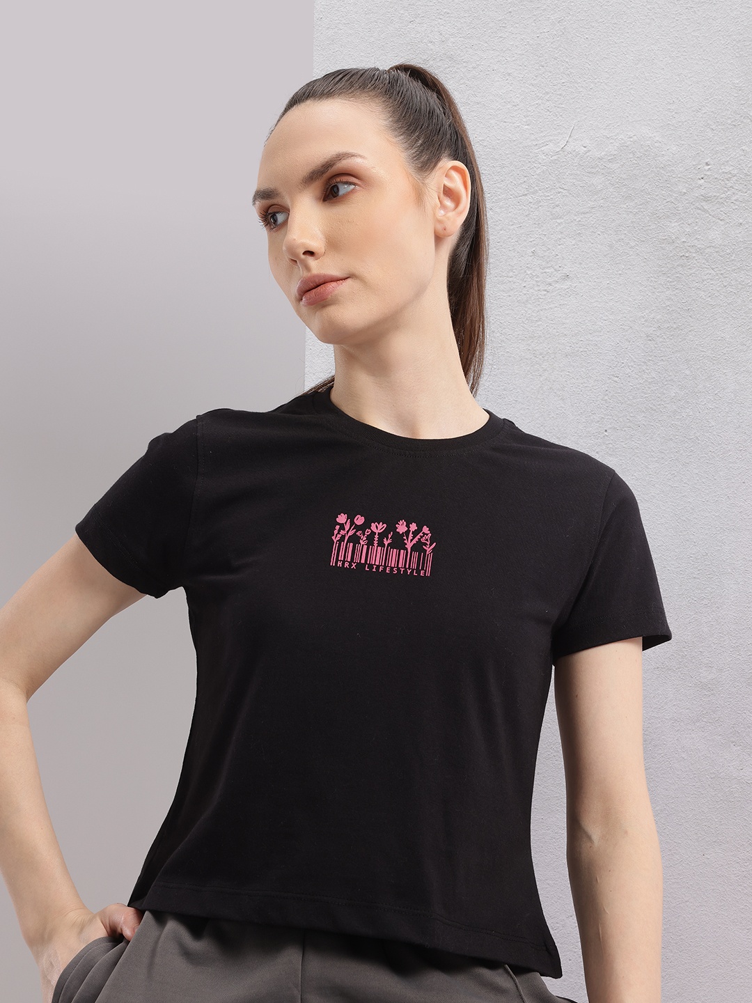 

HRX by Hrithik Roshan Women Typography Printed T-shirt, Black