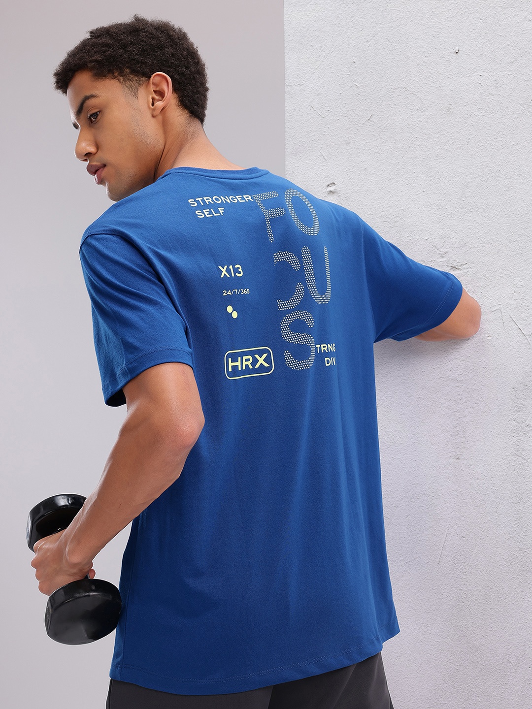 

HRX by Hrithik Roshan Typography Printed Training T-shirt, Blue