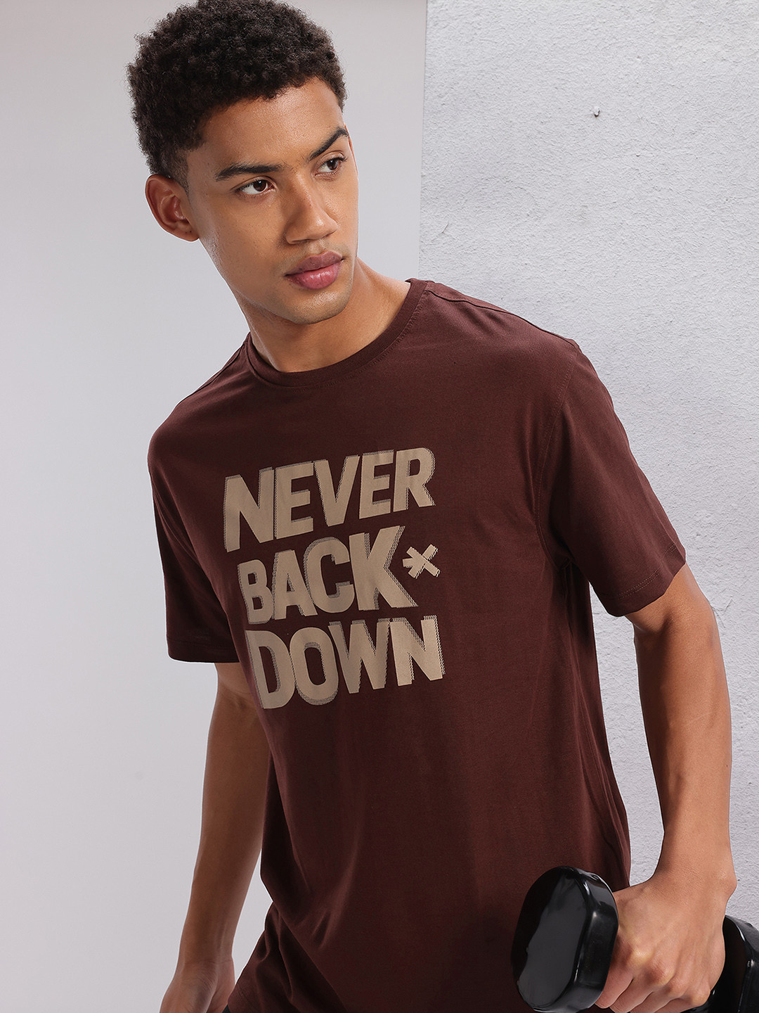 

HRX by Hrithik Roshan Printed Training T-shirt, Brown