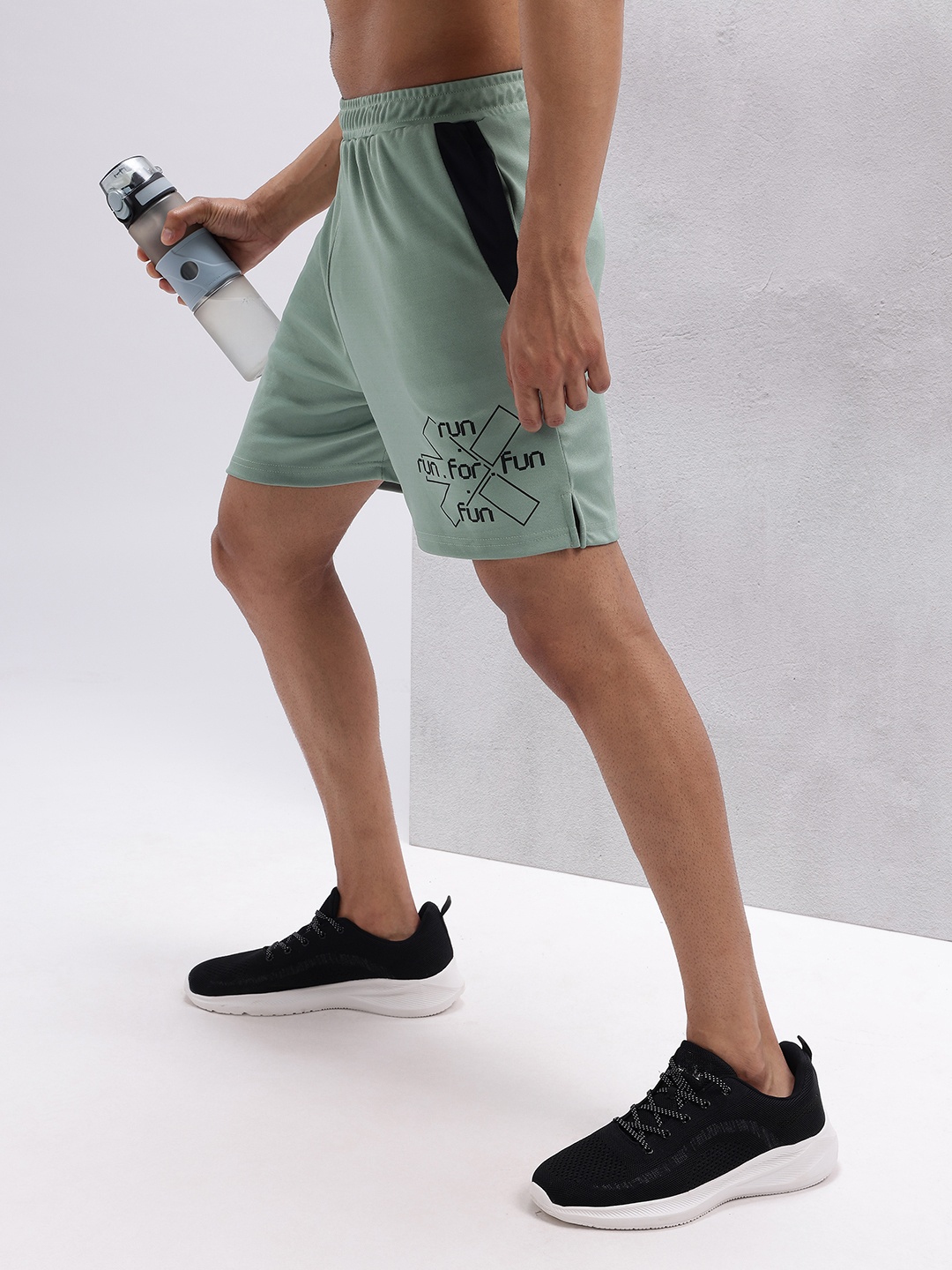 

HRX by Hrithik Roshan Men Typography Print Rapid-Dry Running Shorts, Green