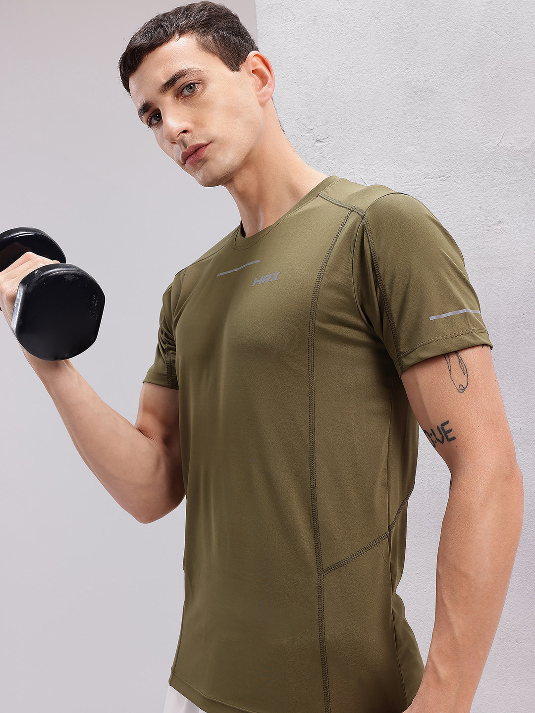 

HRX by Hrithik Roshan Men Rapid-Dry Training T-shirt, Olive