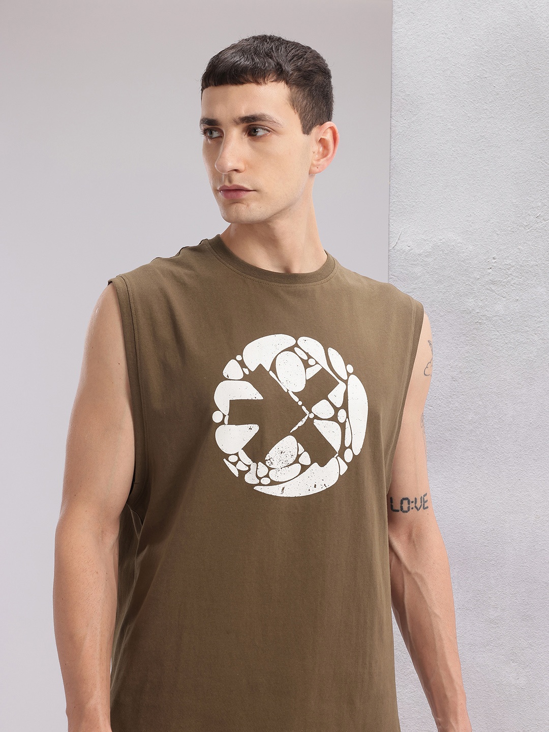 

HRX by Hrithik Roshan Typography Printed Yoga T-Shirt, Brown