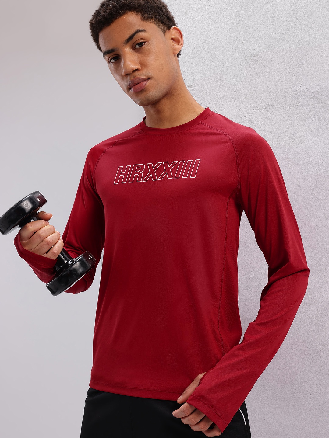 

HRX by Hrithik Roshan Men Typography Rapid-Dry Training T-shirt, Red