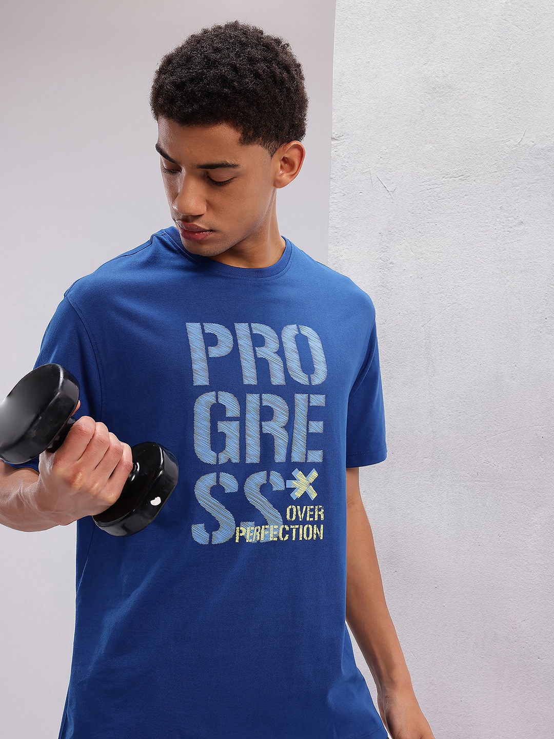 

HRX by Hrithik Roshan Typography Print Training T-shirt, Navy blue