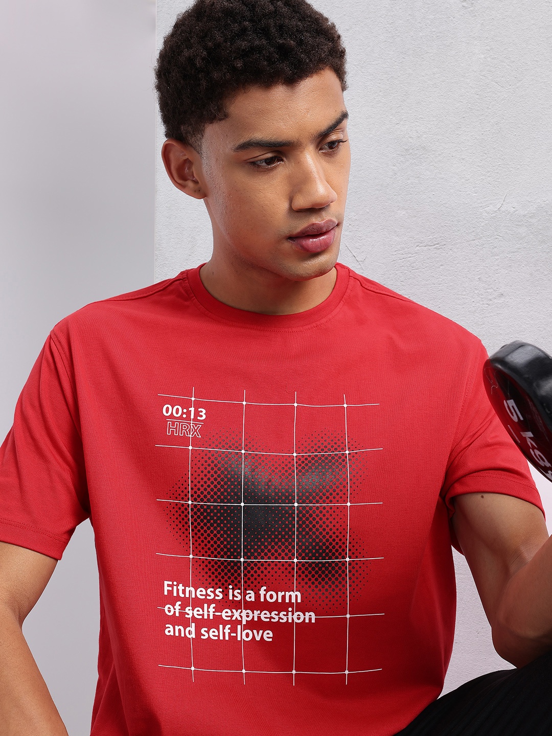

HRX by Hrithik Roshan Typography Print Training T-shirt, Red