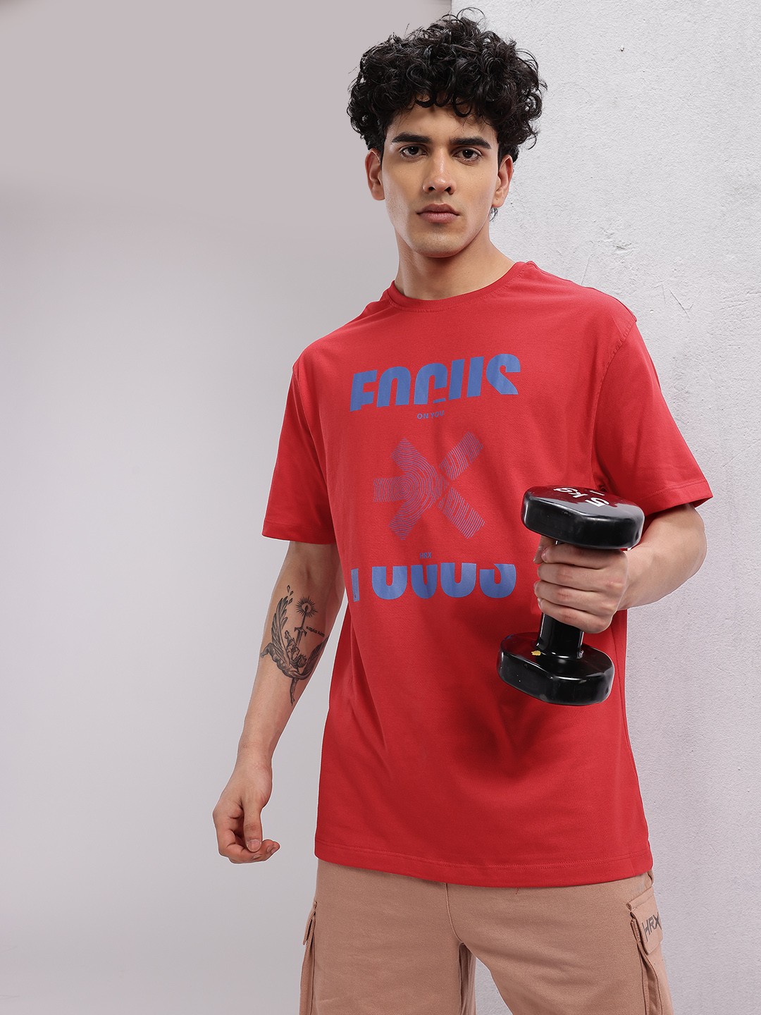 

HRX by Hrithik Roshan Men Printed Training T-shirt, Red