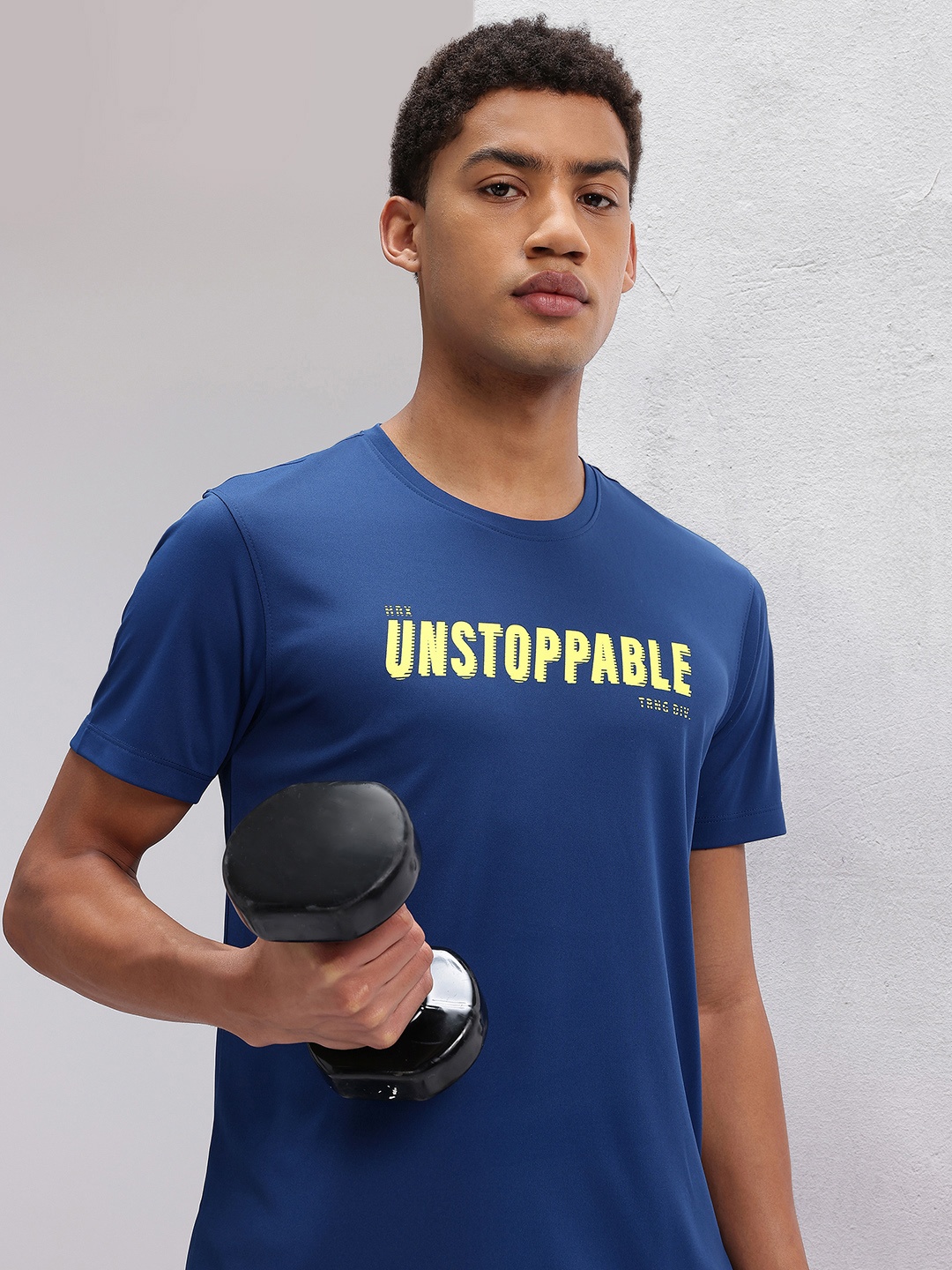 

HRX by Hrithik Roshan Typography Print Regular Fit Training T-shirt, Blue