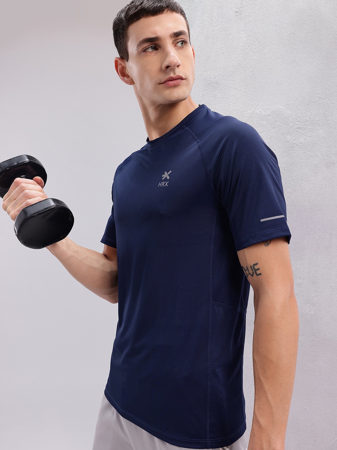 

HRX by Hrithik Roshan Men Rapid-Dry Training T-shirt, Navy blue
