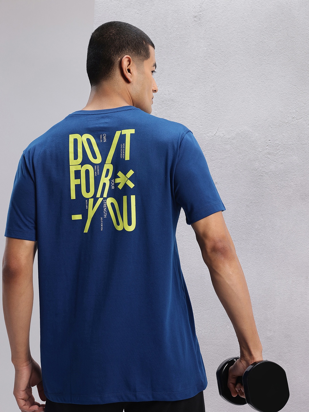 

HRX by Hrithik Roshan Men Typography Printed Training T-shirt, Blue