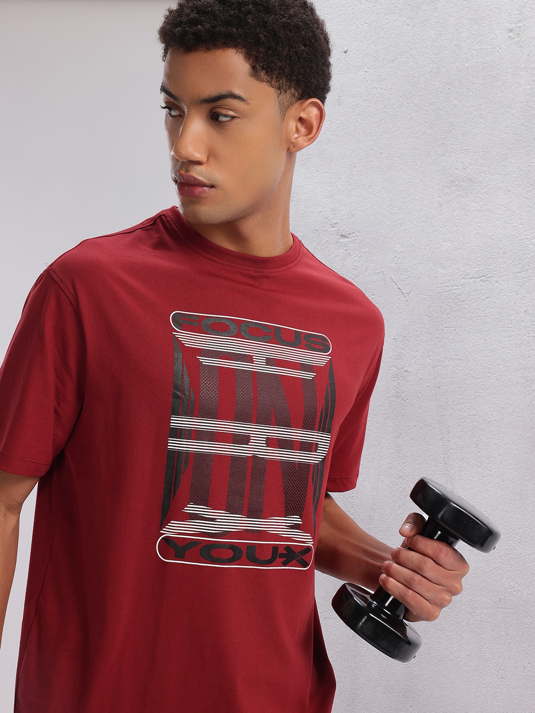 

HRX by Hrithik Roshan Typography Printed Training T-shirt, Red