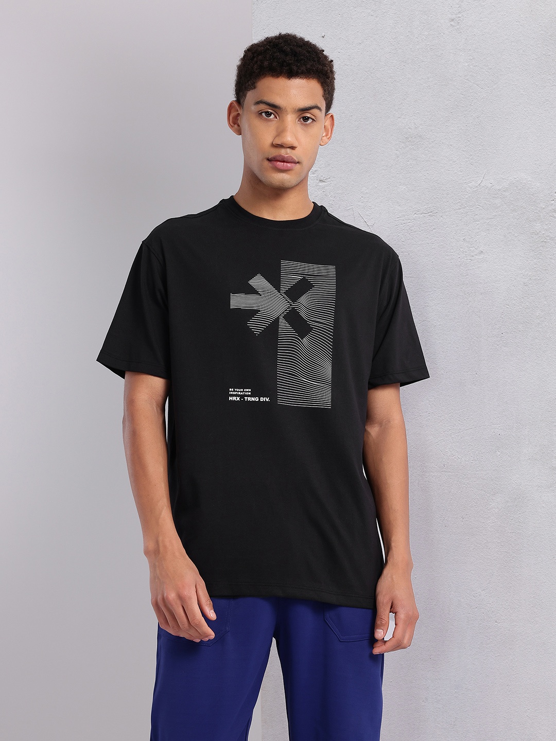 

HRX by Hrithik Roshan Graphic Printed Training T-shirt, Black