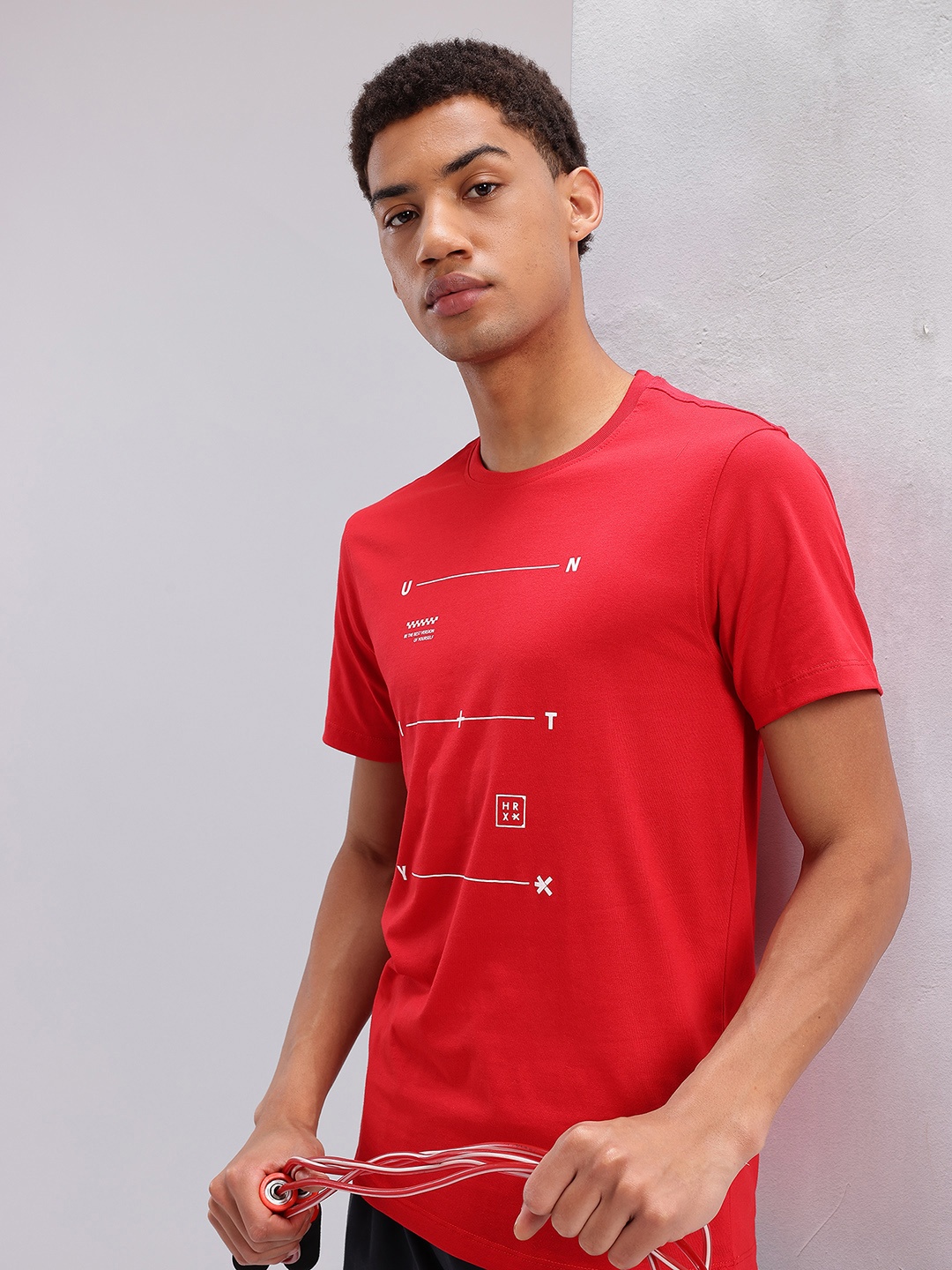 

HRX by Hrithik Roshan Typography Printed Training T-shirt, Red