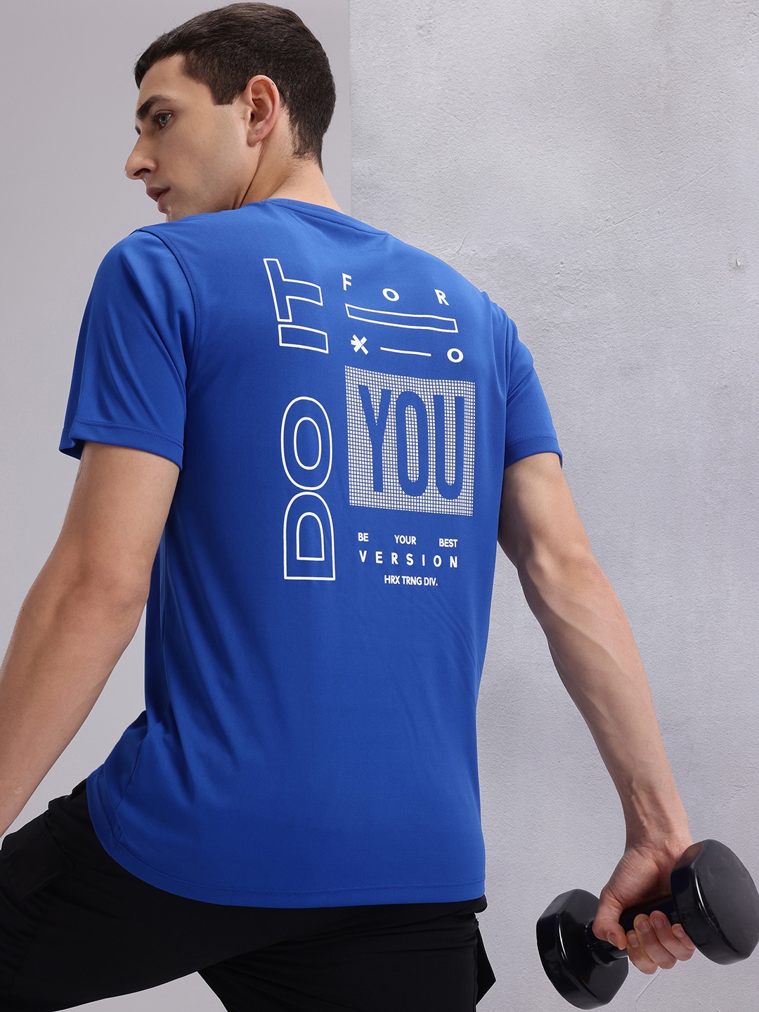 

HRX by Hrithik Roshan Printed Rapid-Dry Training T-shirt, Blue