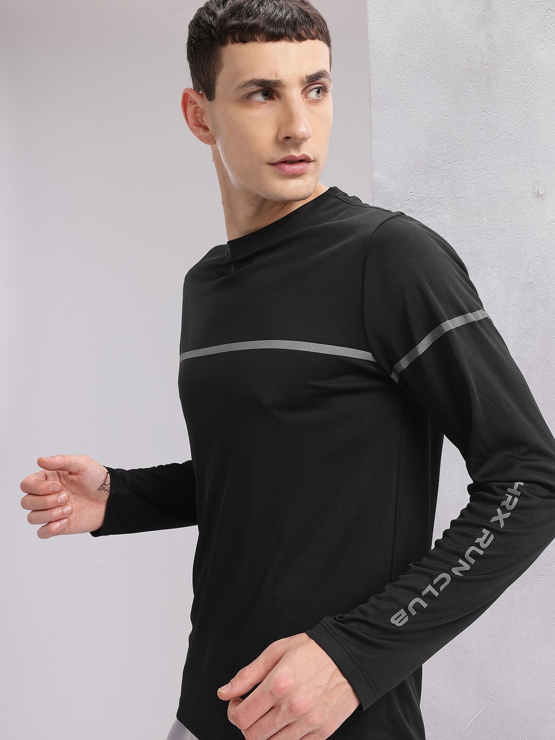 

HRX by Hrithik Roshan Printed Rapid-Dry Running T-shirt, Black