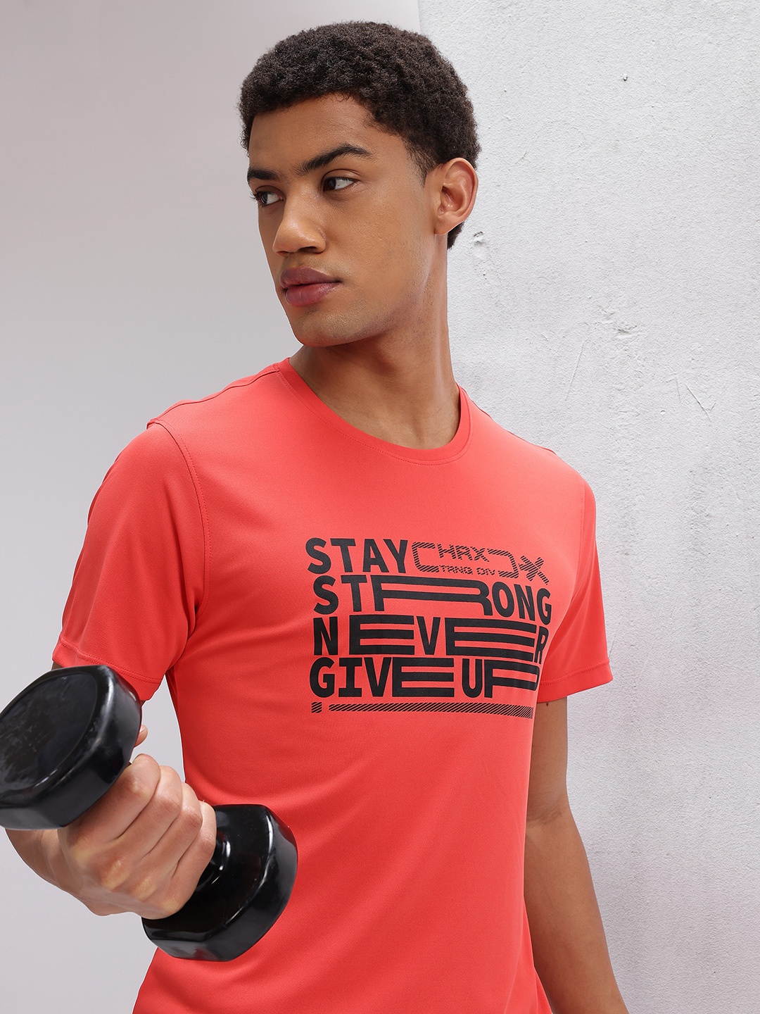 

HRX by Hrithik Roshan Typography Print Rapid-Dry Training T-shirt, Red