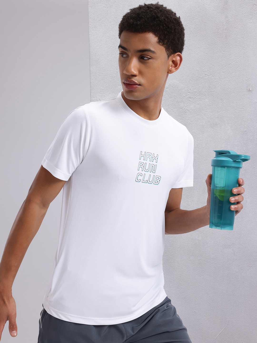 

HRX by Hrithik Roshan Printed Rapid-Dry Running T-shirt, White