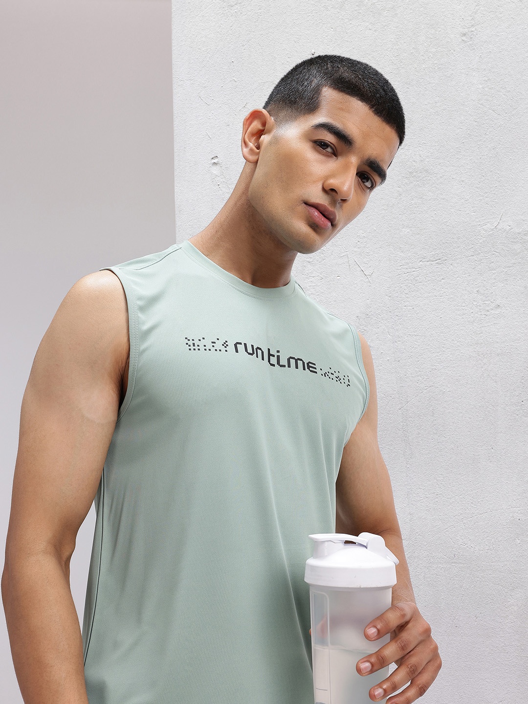 

HRX by Hrithik Roshan Typography Print Rapid-Dry Running T-shirt, Green