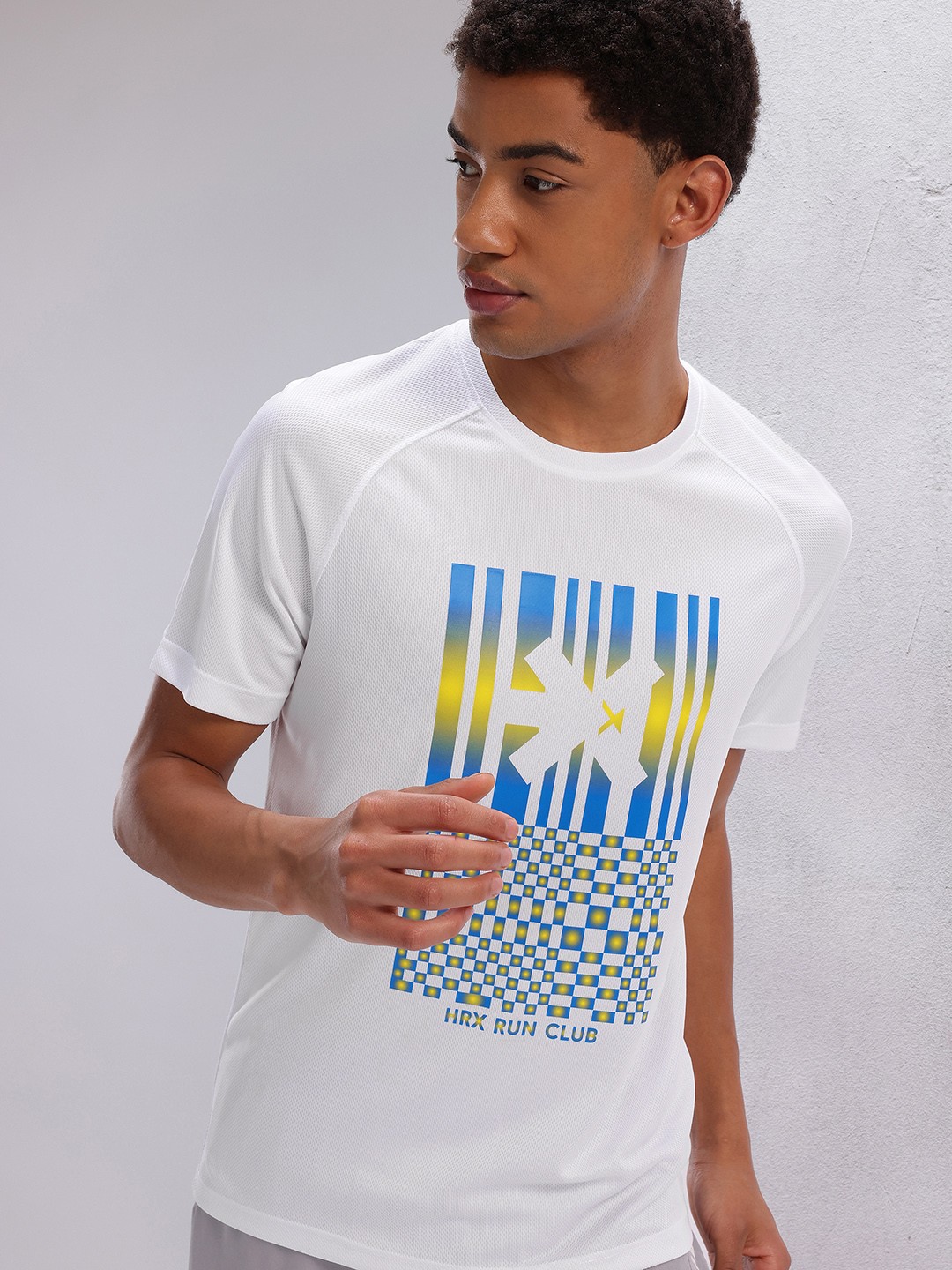

HRX by Hrithik Roshan Printed Rapid-Dry Running T-shirt, White