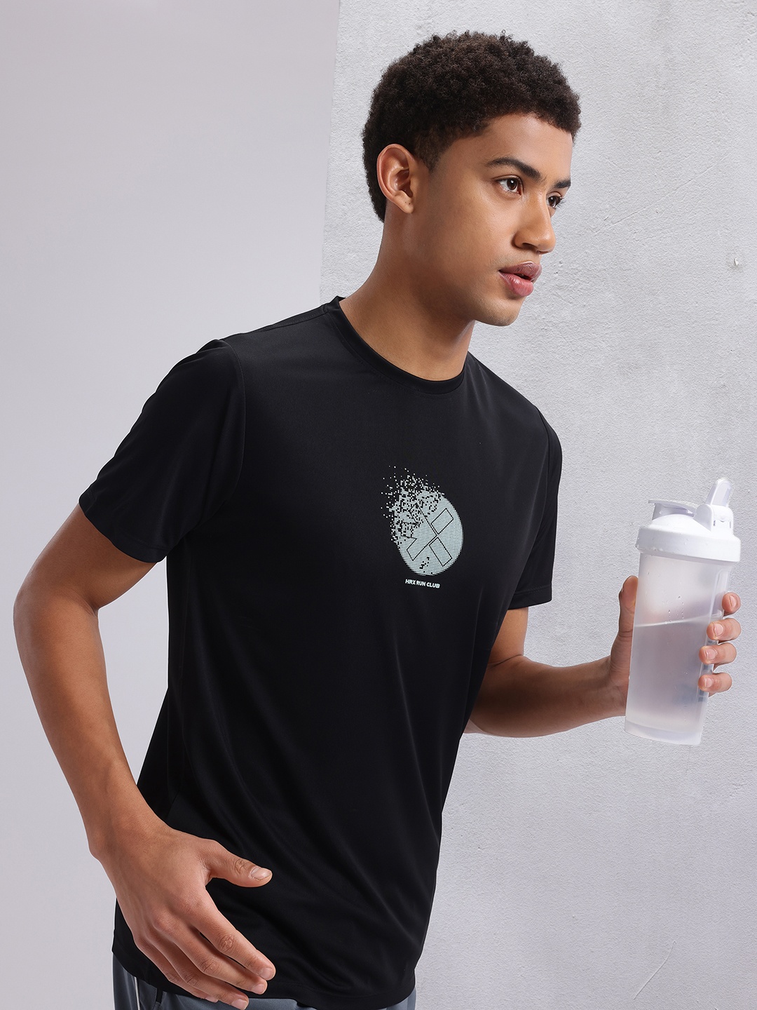 

HRX by Hrithik Roshan Printed Rapid-Dry Running T-shirt, Black