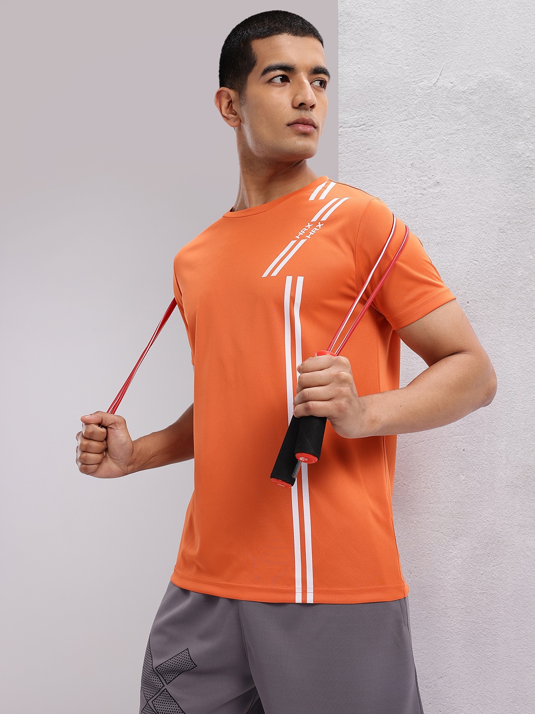 

HRX by Hrithik Roshan Printed Rapid-Dry Training T-shirt, Orange