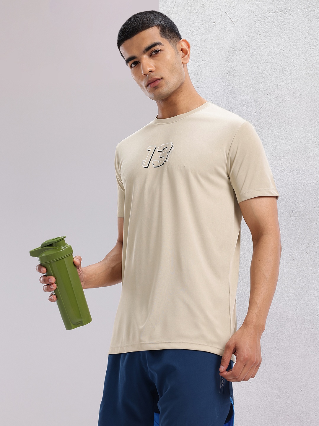 

HRX by Hrithik Roshan Rapid-Dry Running T-shirt, Beige