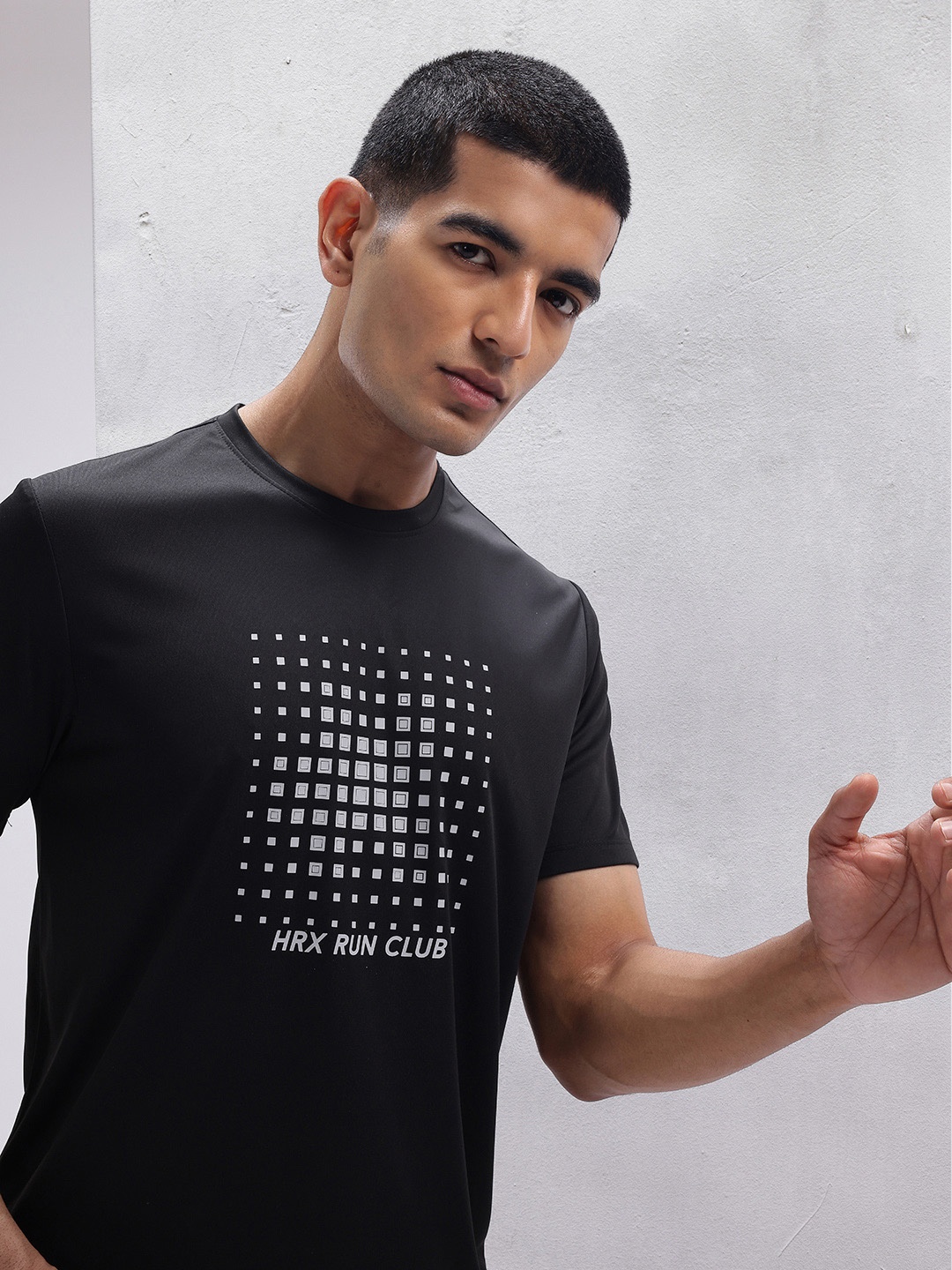 

HRX by Hrithik Roshan Printed Rapid-Dry Running T-shirt, Black