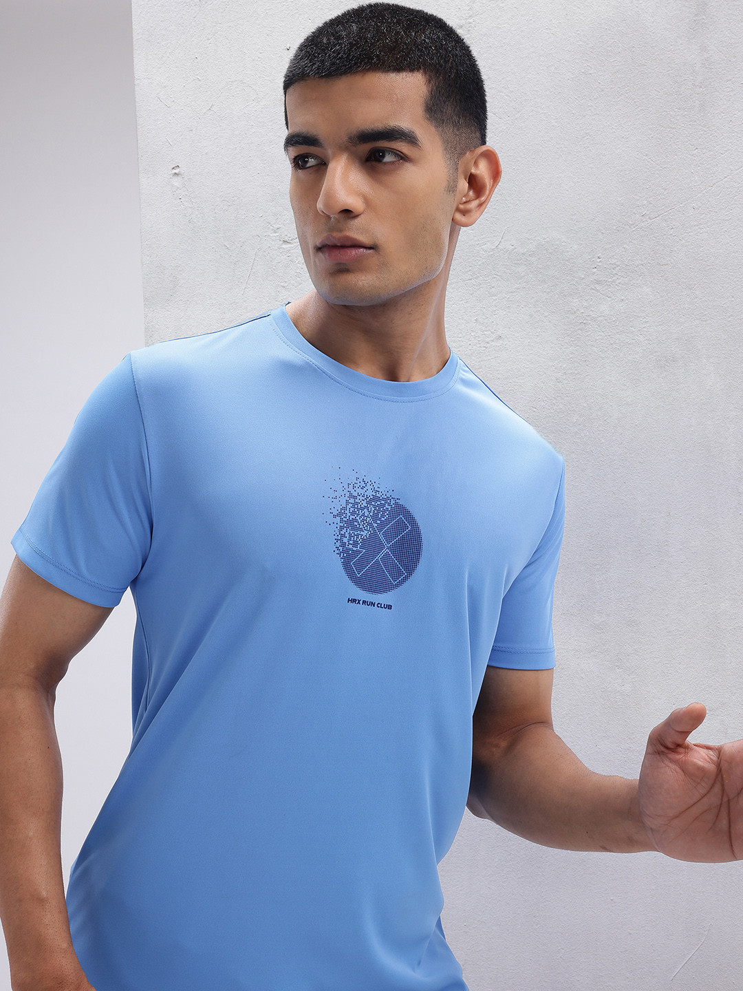 

HRX by Hrithik Roshan Brand Logo Print Rapid-Dry Running T-shirt, Blue