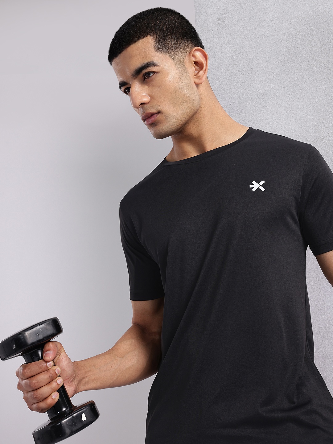 

HRX by Hrithik Roshan Typography Printed Rapid-Dry Training T-shirt, Black